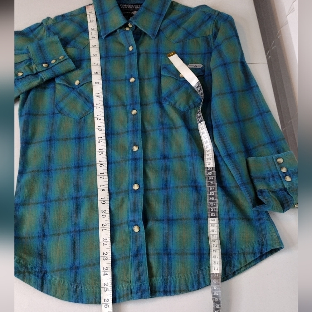 Panhandle Slim Powder River Outfitters Plaid Flannel Western Button Down Shirt - Picture 14 of 14